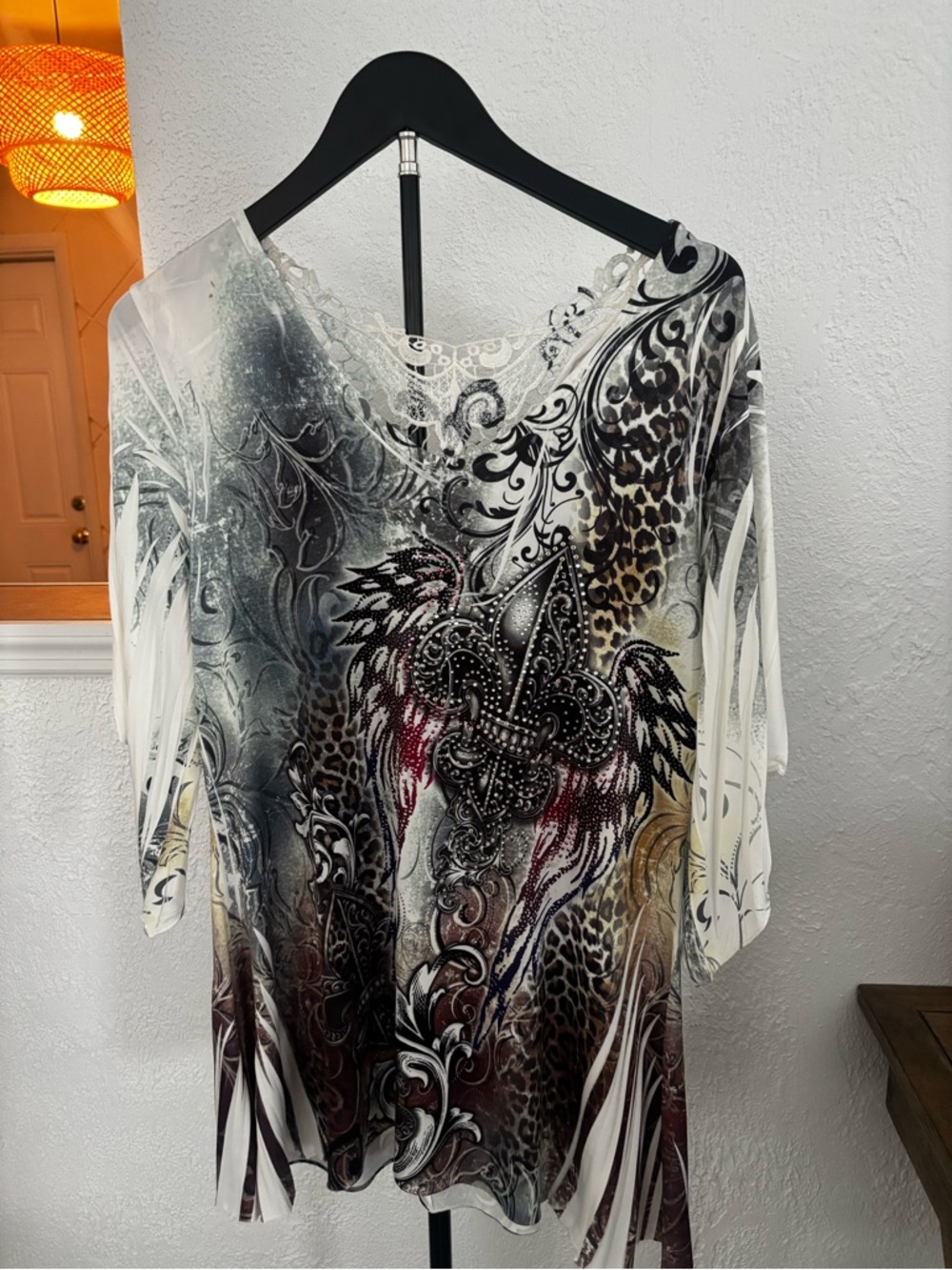 Reina Printed Tunic Top - size medium